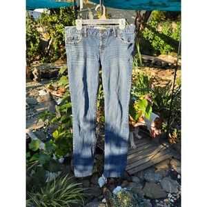 Aeropostale Bayla Skinny Jeans Women's Denim Blue Low Rise Casual 13/14 Long